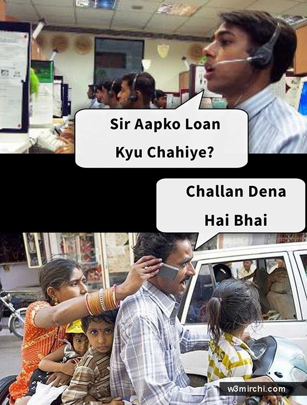 Funny Traffic Challan Joke in hindi
